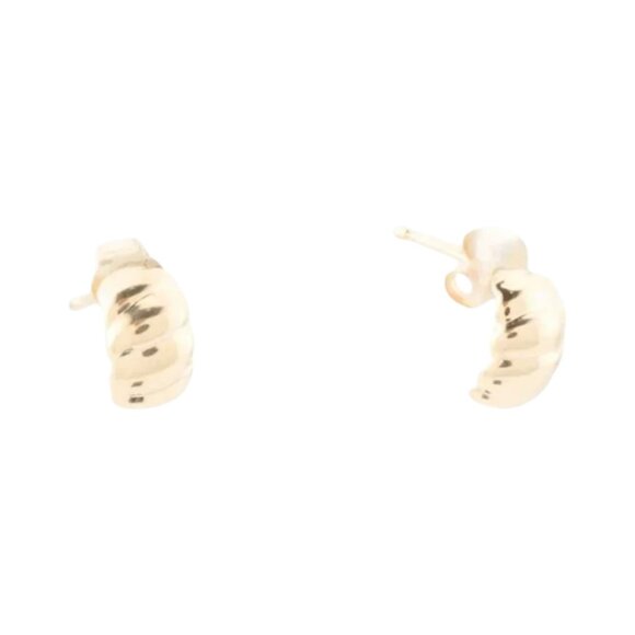 GOLDEN CLEF Jewelry - GOLDEN CLEF Gold Made In Italy 14kt Gold Petite Croissant Earrings